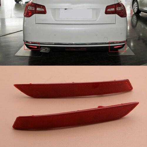 1 Pair Car Left & Right Red Rear Bumper Reflector Tail Light Lamp Fit For Citroen C5 2008 2009 2010 2011 2012 2013 29014 2015