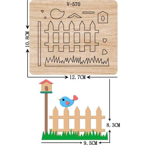 New Bird, fence wooden dies cutting dies for scrapbooking /Multiple sizes /V-570