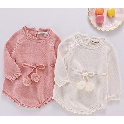 Baby Knitted Clothes Autumn Knit Baby Girls Rompers Long Sleeve 2019 Newborn Baby Clothes Infant Jumpsuit Overalls For Girl