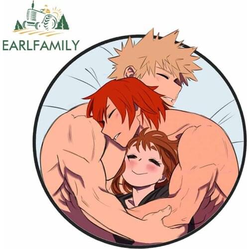 EARLFAMILY 13cm x 13cm Anime Gay Car Stickers and Decals Vinyl Laptop Trunk Window Creative for My Hero Academia Decal