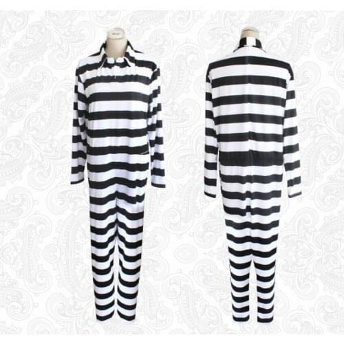 Anime Prison School COSPLAY Halloween cosplay Striped prison uniform jumpsuit