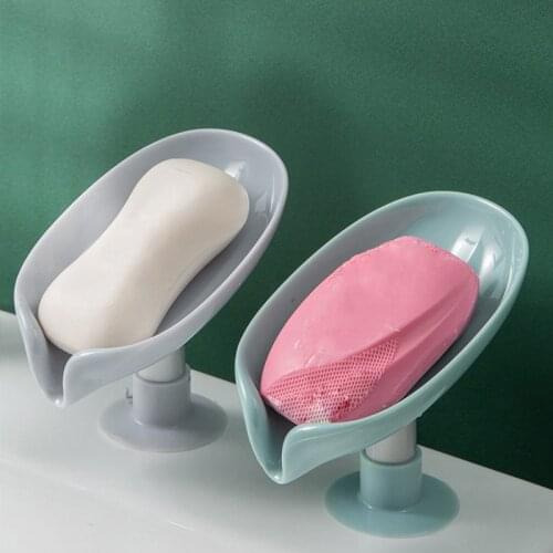 Creative Soap Dish Soap Holder Perforated Suction Cup Wall-mounted Personality Cute Drain Green Gray Soap Dish Storage Tray