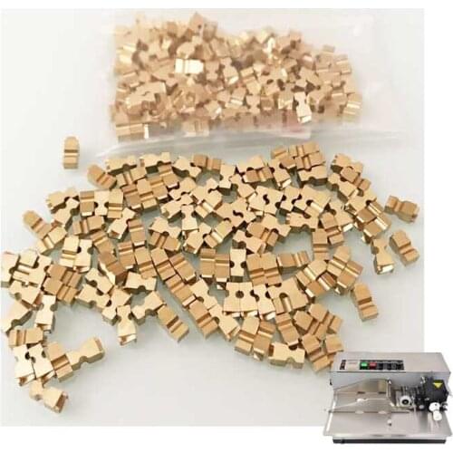 Brass alphabet letters stamp for ribbon coding machine(0-9 each one 6pcs,EXPLOTMFG each one 2pcs, symbols 6pcs)