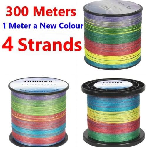 300M 300 Meters Every 1 Meter a New Colour 4 Strands 4 Braid PE Line PE Thread Fishing Line