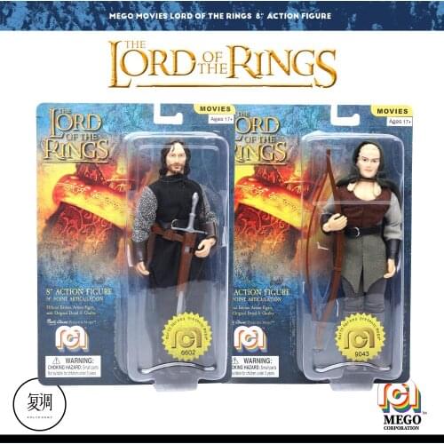 Mego The Lord of the Rings Aragorn II Legolas Action Figure 8 Inch Pvc&cloth Collectible Halloween Gift Toys for Boys