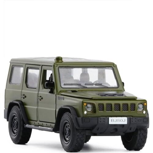 Simulation 1:32 BJ80 off-road zinc alloy model,military sound and light pull back 5 open door SUV metal model,free shipping