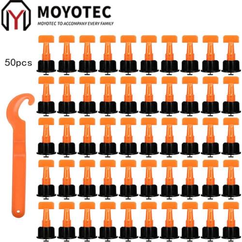 MOYOTEC 50pcs/set Level Wedges Tile Spacers For Flooring Wall Tile Spacer Carrelage Tile Leveling System Leveler Locator Spacers