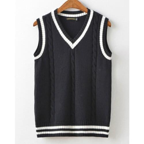 Sweater Vest Men Autumn Winter Plus Velvet V-neck Striped Big Size 5XL Oversize Mens Couples Preppy Style Students Vests Ulzzang