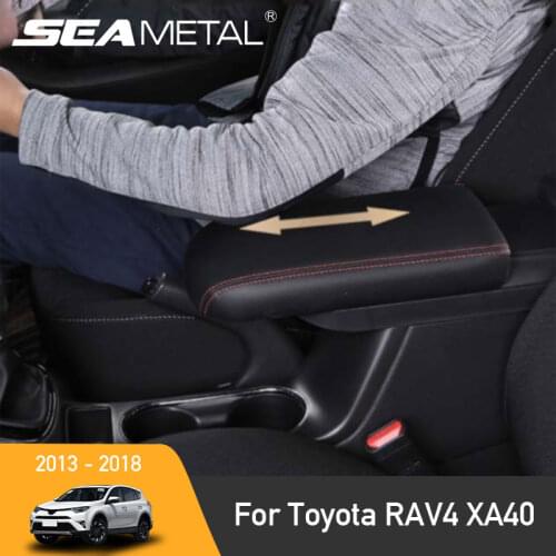 Car Armrest Box Pad for Toyota RAV4 XA40 2013-2018 Auto Elbow Support Cushion PU Leather Extension Arm Rest Padding Car-Styling