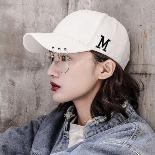 AOTENG007 New Dad hat metal ring baseball cap Letter embroidery snapback Aadult 100% cotton trucker hat casquette gorros