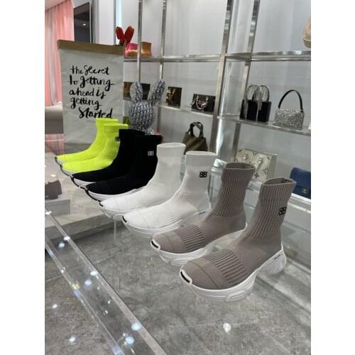 New Paris socks shoes in spring and summer 2021 womens three generations high help womens sports leisure socks shoes men and