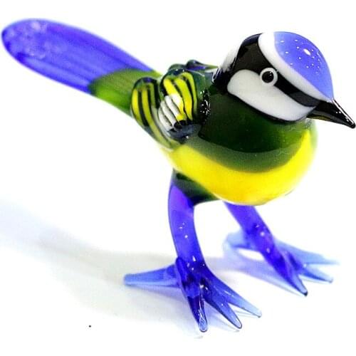 2021 New Year Decorations Miniature Handmade Glass Bird Figurines Ornaments Cute Animal Small Statue Gifts For Home Table Decor