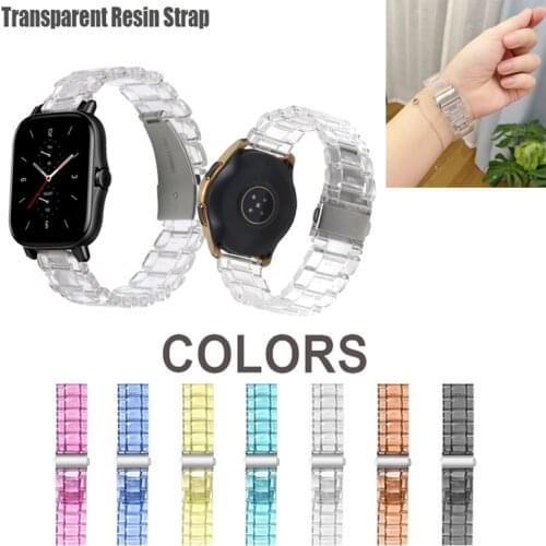 20mm 22mm Transparent New Lightweight Resin Strap For Huami Amazfit GTS /GTS2/ GTS 2e/GTS2 mini Replacement Bracelet