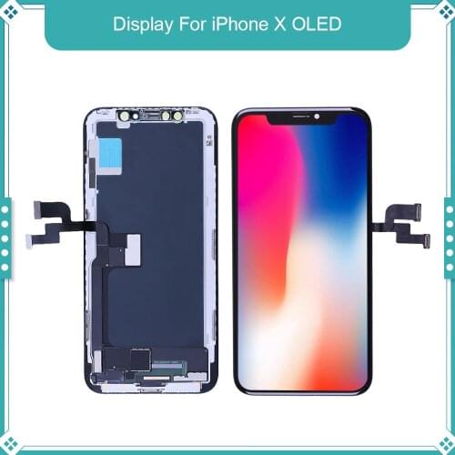OLED For iPhone X Display With 3D Touch Screen Digitizer Assembly Replacement Support True Tone Function Send Free Gift