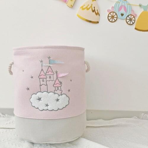 Portable Laundry Basket Toys Organizer Cotton Linen Ballet Large Capacity Book Storage Basket Home Decoration Accessories Bucket