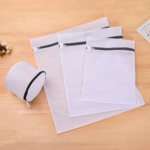 Portable 1 Set Convenient Polyester with Zipper Laundry Bag Long Lasting Bra Laundry Pouch Durable for Home