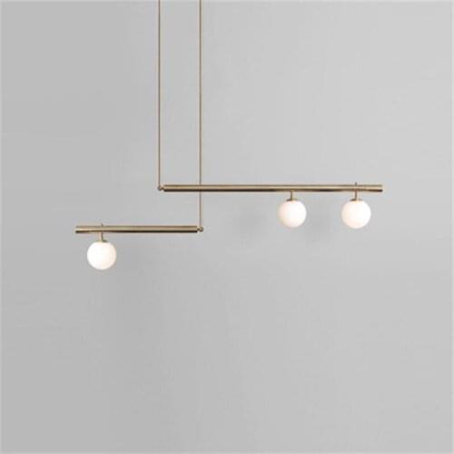 Nordic Simple Living Room LED Chandelier Personality Atmosphere Dining Room Lamp Postmodern Geometric Line Bedroom Hanging Light