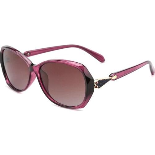 Ladies Retro Pattern Glasses Fashion Brown Face-lift Mature Anti-ultraviolet Sunglasses Ladies Designer Sunglasses