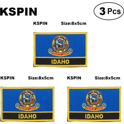 U.S.A Idaho Rectangular Shape Flag patches embroidered flag patches national flag patches for clothing DIY Decoration