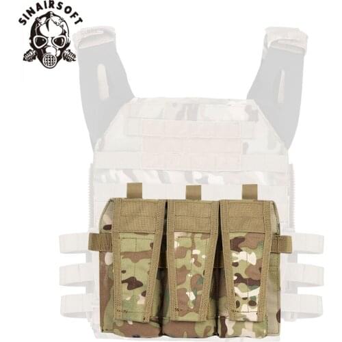 Tactical Vest MOLLE Triple Pouch M4 5.56 Magazine Front Detatchable 1000D Nylon Universal Mag Bag Hunting Airsoft Accessories