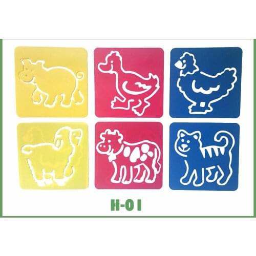 6pcs/set cute animal Chickens ducks Stencil Plastic Planner Stencils Journal/Notebook/Diary/Scrapbook DIY Drawing Template
