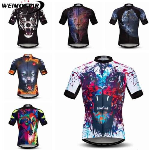 Weimostar Cycling Jersey Men Mountain Road Bike Jersey Summer Short Sleeve Racing Sport Bicycle Clothing Cycling Wear Animal