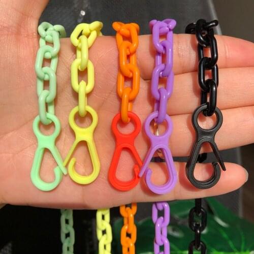 50pcs/lot 33mm Candy Color Acrylic Lobster Clasps Hooks Circle Keychain for DIY Mask Chain Lanyard Jewelry Making Accessories