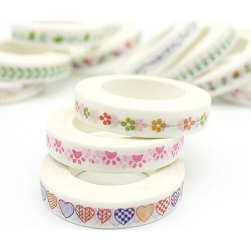 1pcs Kawaii Washi Tape Masking DIY Decorative Adhesive Tape Gorgeous Lovely Novel Cartoon For Scrapbooking Decoration