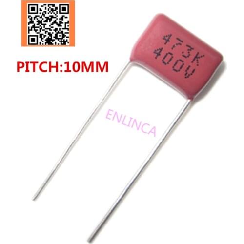 10pcs 400V 47NF 0.047UF 473J 400V Pitch 10mm 5% DIP CBB Polypropylene film capacitor