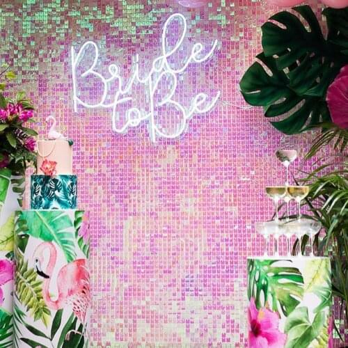 3d Sticker Iridescent Pink Sequin Panel Wedding Backdrop Custom Adverting Sign Shop Window Background Glam Shimmer Sequin Wall