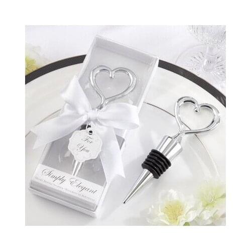 Free shipping100pcs/lot wholesales zinc alloy heart wine stopper wedding favors and giveaway gifts party return goods for guest