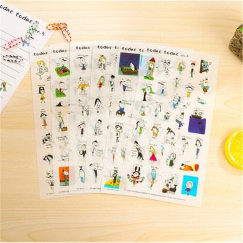 DL South Korea stationery lovely graffiti world 3 quarter stickers hand account books diary DIY cartoon stickers painting album