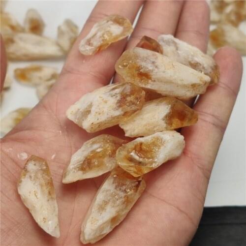 1-5cm Natural Brazilian Citrine Stone Yellow Quartz Crystal Rough Points Bulk Gemstone Healing Mineral Specimen DIY Material