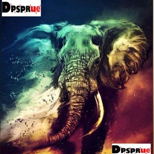 Dpsprue Full 5d Diy Diamond Painting Cross Stitch Animal Elephant Diamond Embroidery Kit Mosaic Home Wall Artworks Decor Gift 08