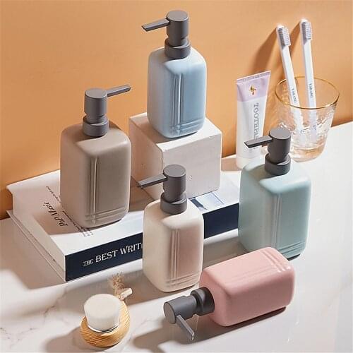 300ml 450ml Ceramic Soap Dispenser Nordic Bathroom Shampoo Bottles Home Hotel Refill Empty Bottle for Hair Conditioner