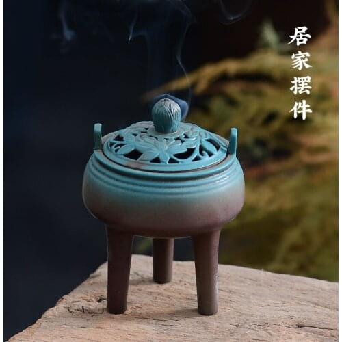 Chinese Ceramics Incense Burner Church Buddha Living Room Smoke Fountain Aroma Diffuser Incense Burner Waterval Home Decor DB60X