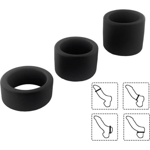 Male Silicone penis lock cock Ring bondage Erection Delay Ejaculation Reusable Enlargement ball stretcher BDSM Sex Toy for Men