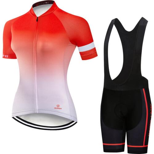 Summer 2020 Cycling Jersey Set Woman Racing Bike Clothing MTB Ropa Ciclismo Girl Short Sleeve Red Jersey Cycling Clothing