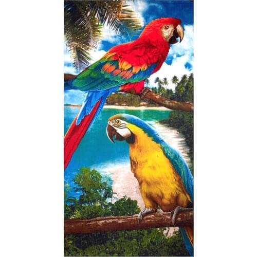 Colorful Tropical Birds Parrots Lounger Beach Bath Towel Vibrant Parrot Macaw Travel Bathroom Towels Sauna Spa Hair Towel