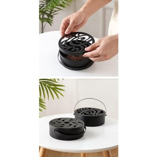 Summer Anti Mosquito Supplies Portable Large Hotel Metal Mosquito Repellent Frame With Cover Fireproof Mosquito Coil Tray