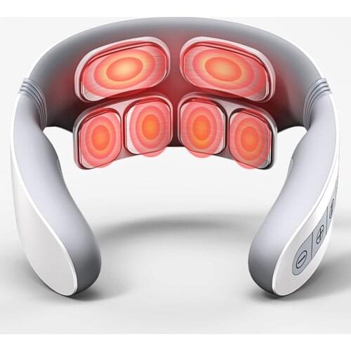 Cervical Massager Remote Control 6Head Electric Pulse Shoulder Massager Fatigue Pain Relief With Remote Control