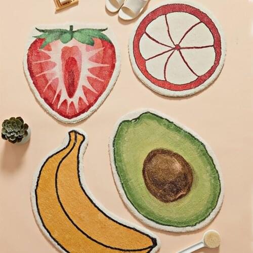 Cartoon Cute Fruit Door Mat Entrance Carpet Hallway Bathroom Rug Area Rugs Kitchen Rug Bedroom Floor Mats Nordic Welcome Doormat