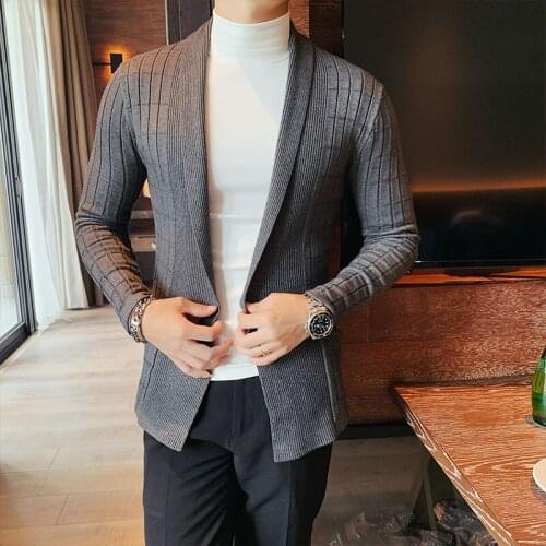 2021 Spring Men Knit Cardigan Jackets Solid Color Brand Cardigan Cotton Casual Buttoned Cardigan Mens Sweater clothing