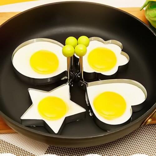 Stainless Steel 4 Style Fried Egg Pancake Shaper Omelette Mold Mould Frying Egg Cooking Tools Kitchen Accessories Gadget Rings