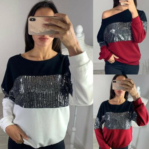 New 2020 Spring Womens Cold Shoulder Long Sleeve Blouse Tee Ladies Casual Slim Fit Tops T-Shirt