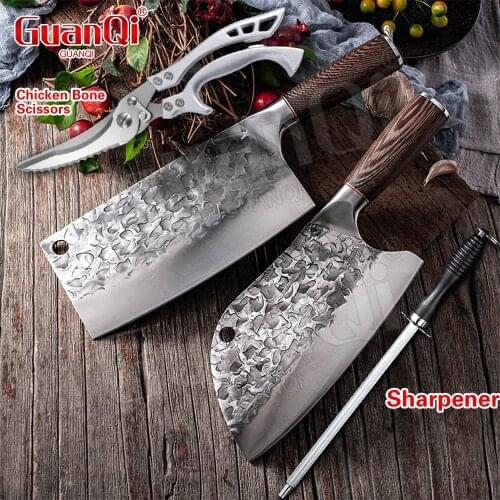 Stainless Steel Chef Knife Forged Sharp Butcher Knife Kitchen Cleaver Chopping Knife Professional Kitchen Chicken Bone Scissors