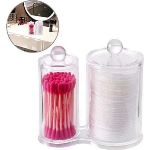 Makeup Organizer Cotton Pads Holder Acrylic Cotton Swab Makeup Organizer Storage Box Container Make Up Cotton Pad Storage Case