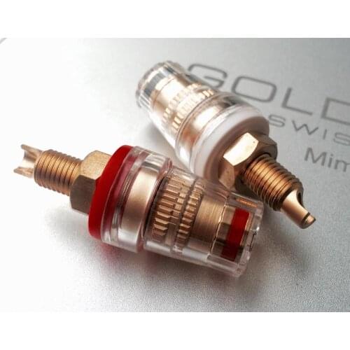 All copper gilded Large speaker post / Terminal Mounting hole diameter 10 mm