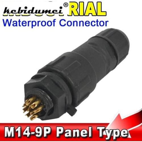 Kebidumei Durable Nylon Shell 9 Pin Industrial Panel Electrical Wire Connector Adapter 9Pin IP68 Waterproof Connector Plug