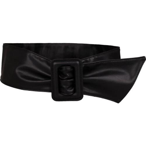 Woman Wide Black Waist Belts Elegant PU Leather Corset Waistbelt New Brand Design Female Belt